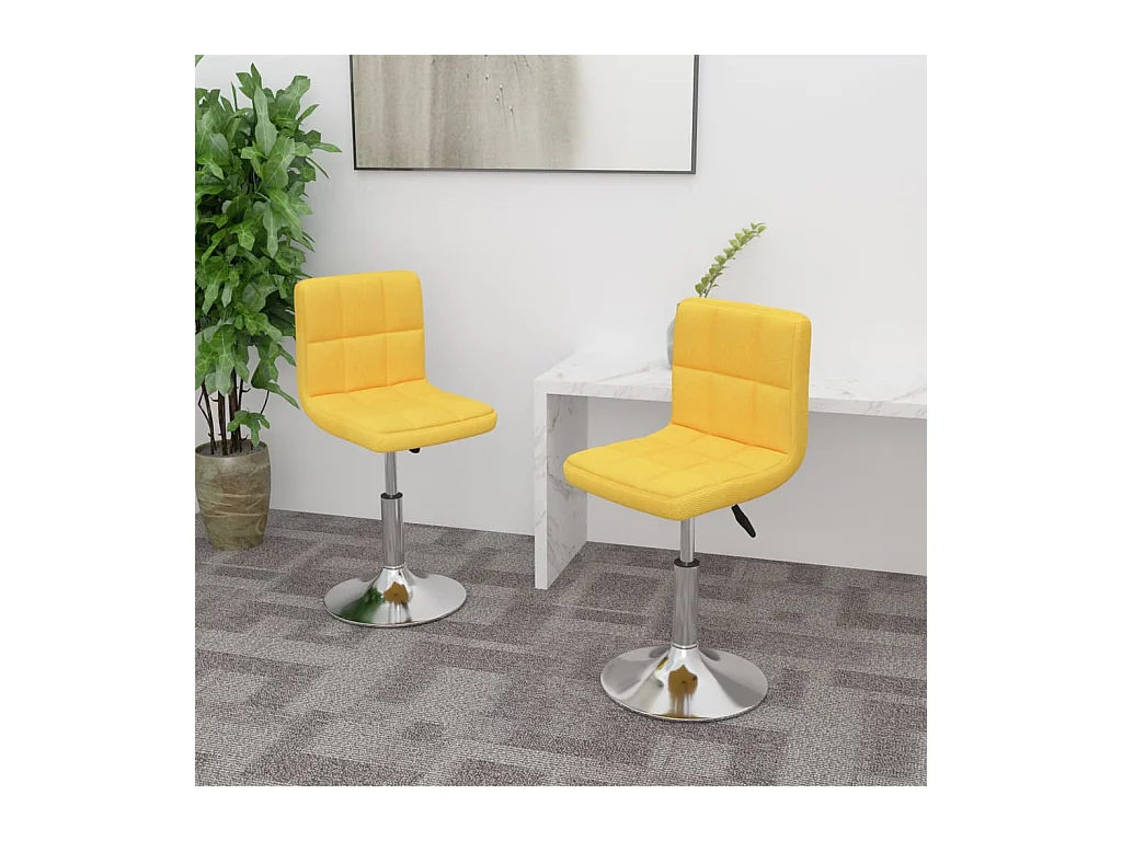 Chaises pivotantes à manger lot de 2 jaune tissu
