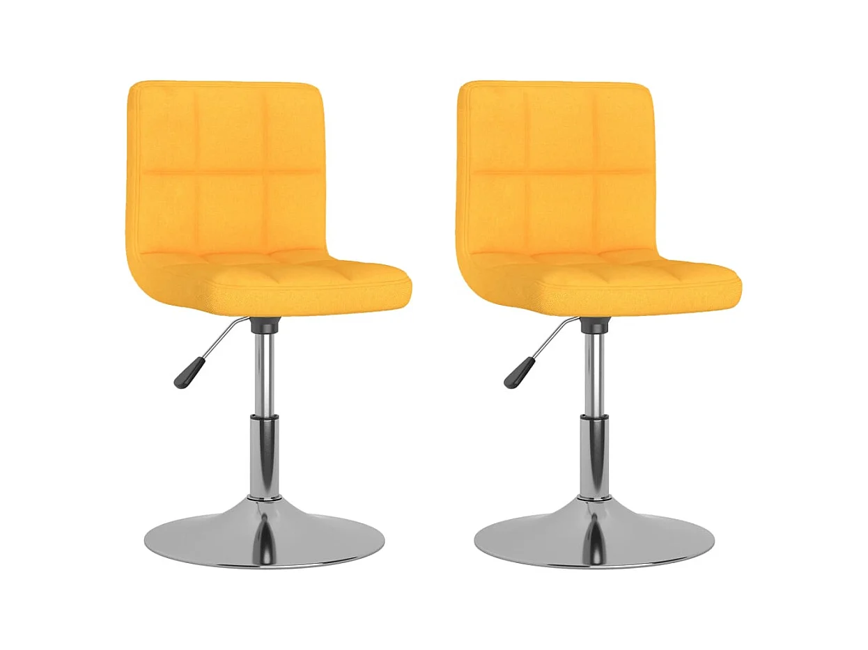 Chaises pivotantes à manger lot de 2 jaune tissu