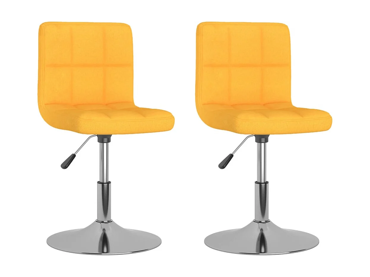 Chaises pivotantes à manger lot de 2 jaune tissu