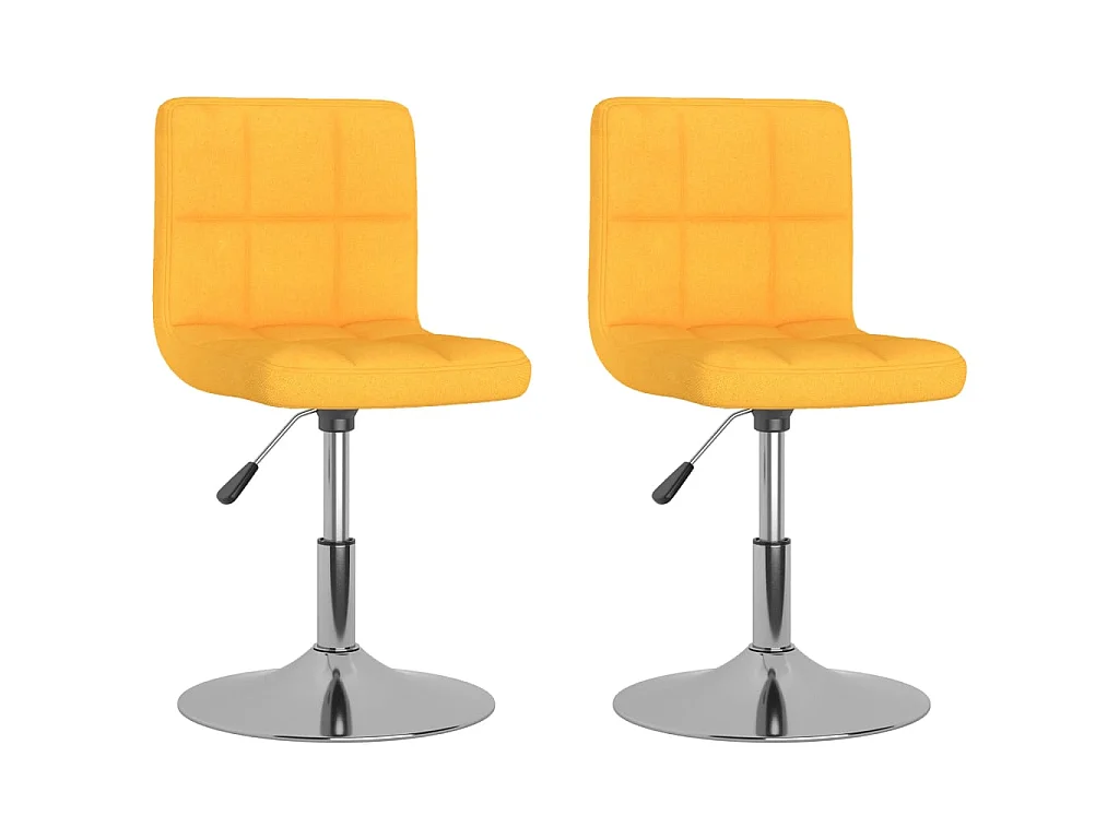 Eetkamerstoelen draaibaar 2 st stof geel
