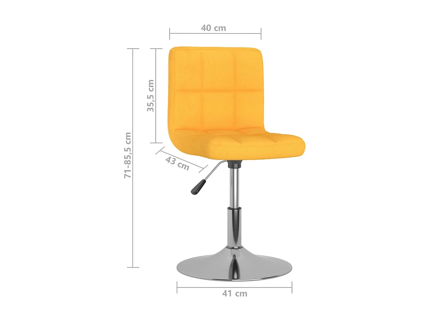 Eetkamerstoelen draaibaar 2 st stof geel