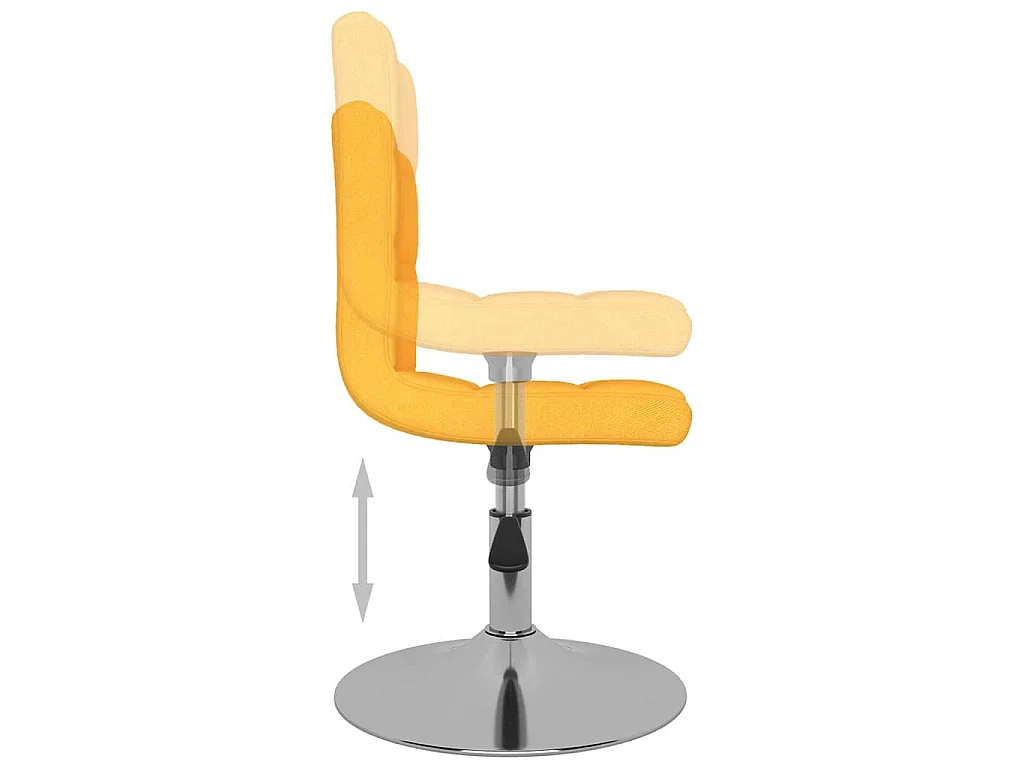 Chaises pivotantes à manger lot de 2 jaune tissu