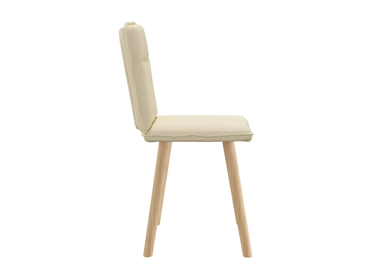 Cadeiras de jantar 2 pcs tecido cor creme