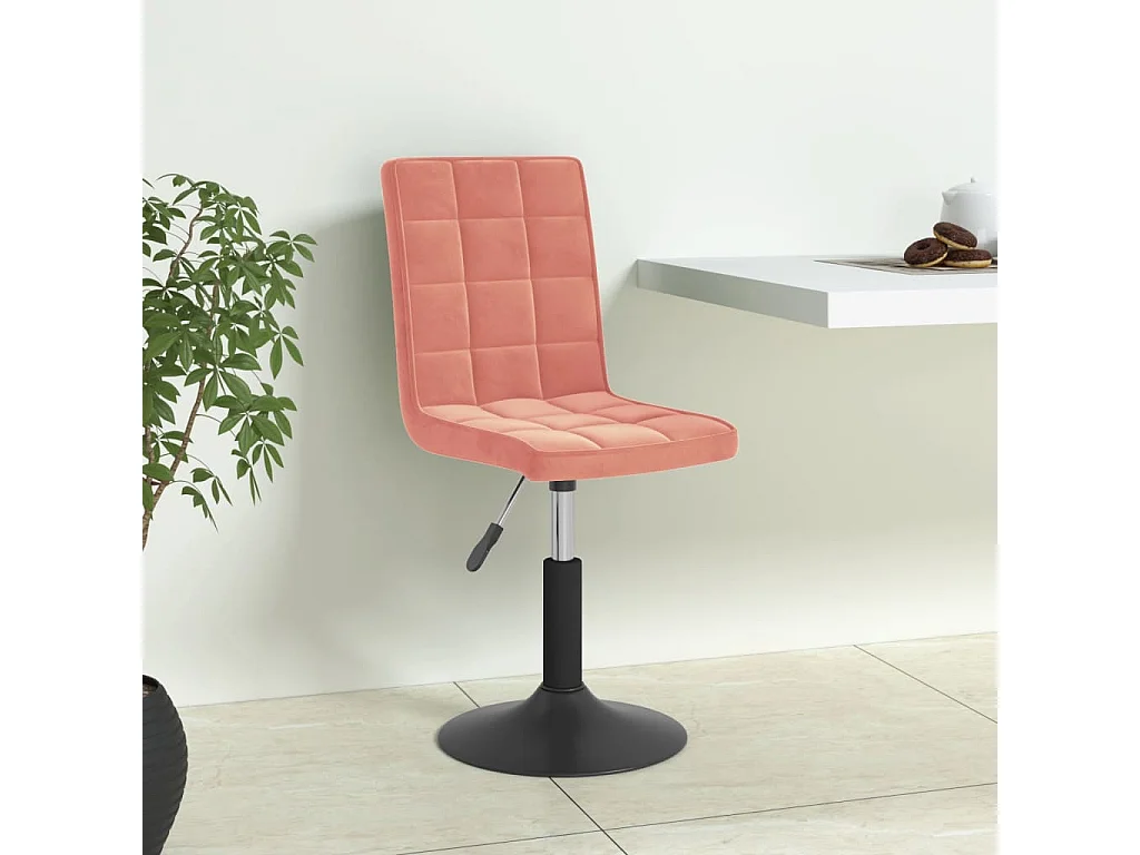 Chaises pivotantes à manger lot de 6 rose velours