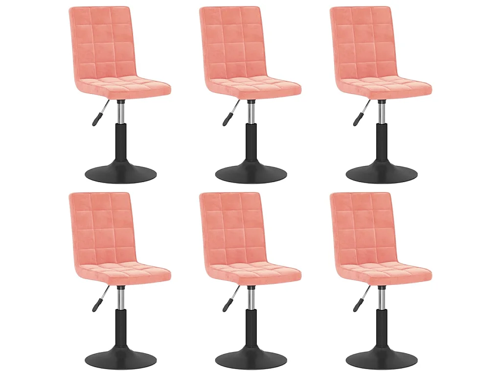 Cadeiras de jantar giratórias 6 pcs veludo rosa