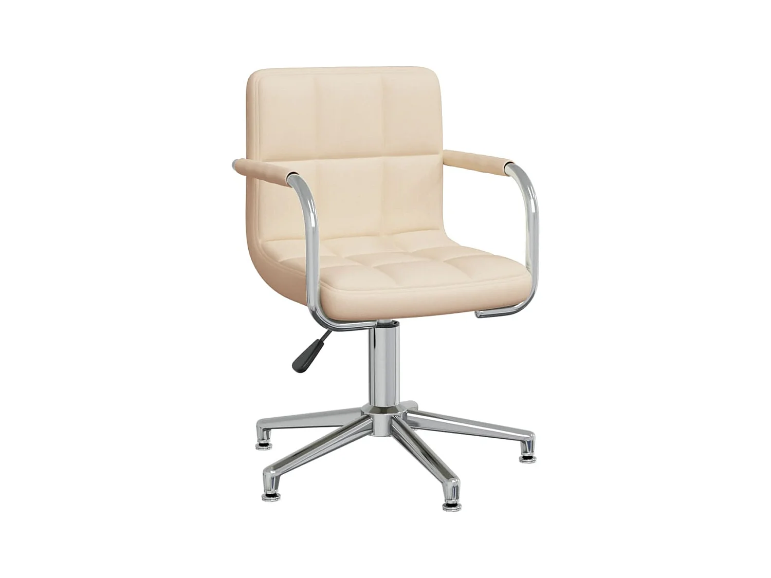 Chaise pivotante de salle à manger Crème Tissu