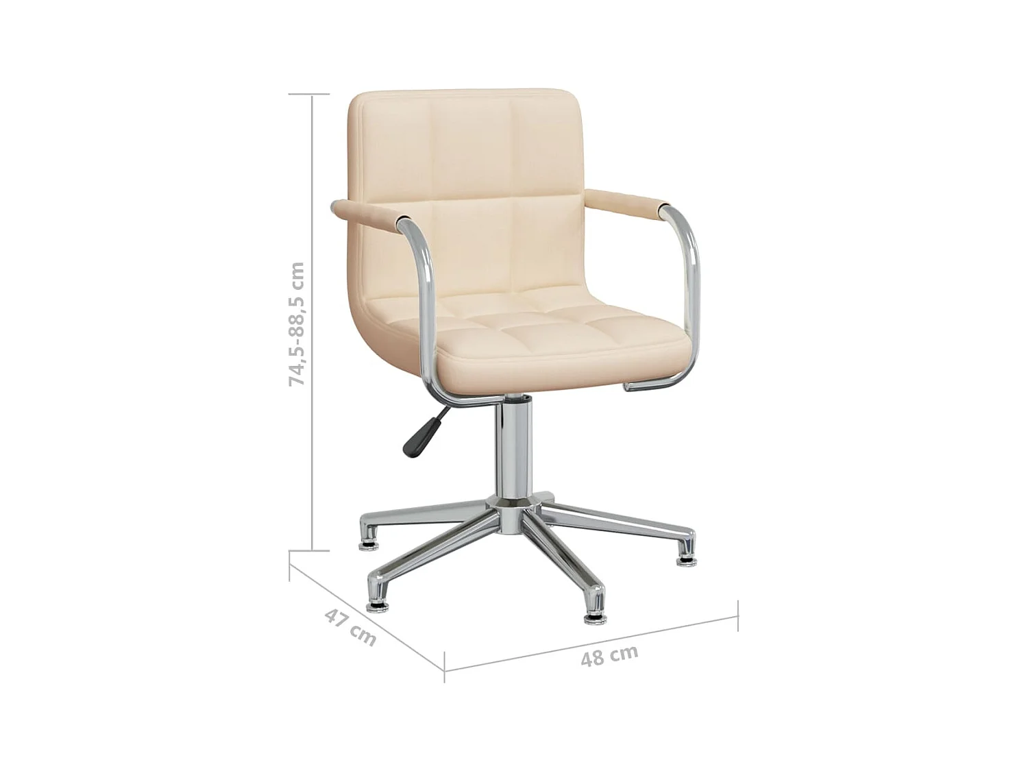 Chaise pivotante de salle à manger Crème Tissu