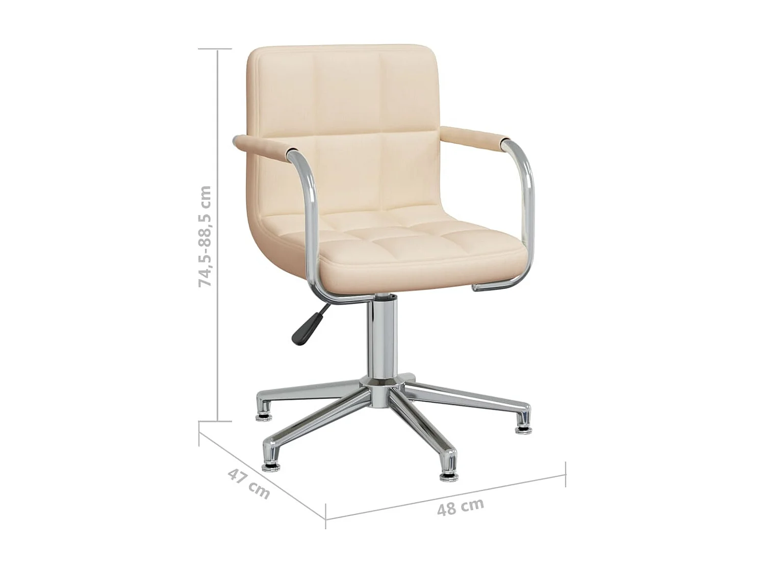Chaise pivotante de salle à manger Crème Tissu