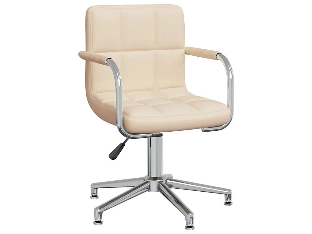 Chaise pivotante de salle à manger Crème Tissu