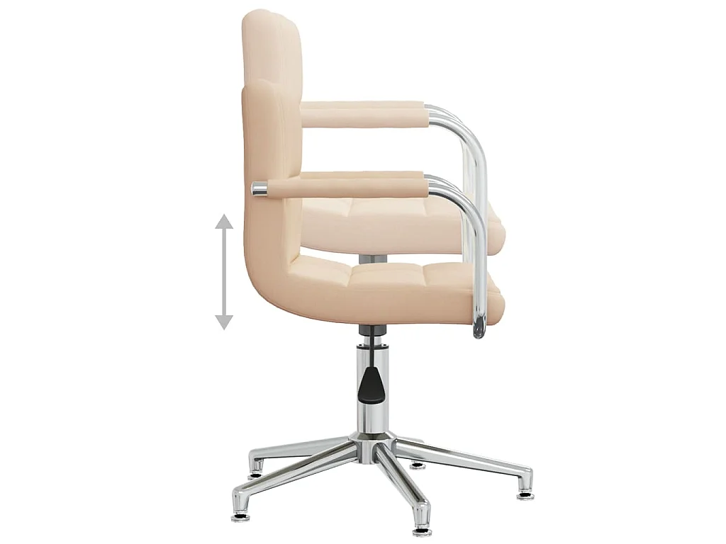 Chaise pivotante de salle à manger Crème Tissu