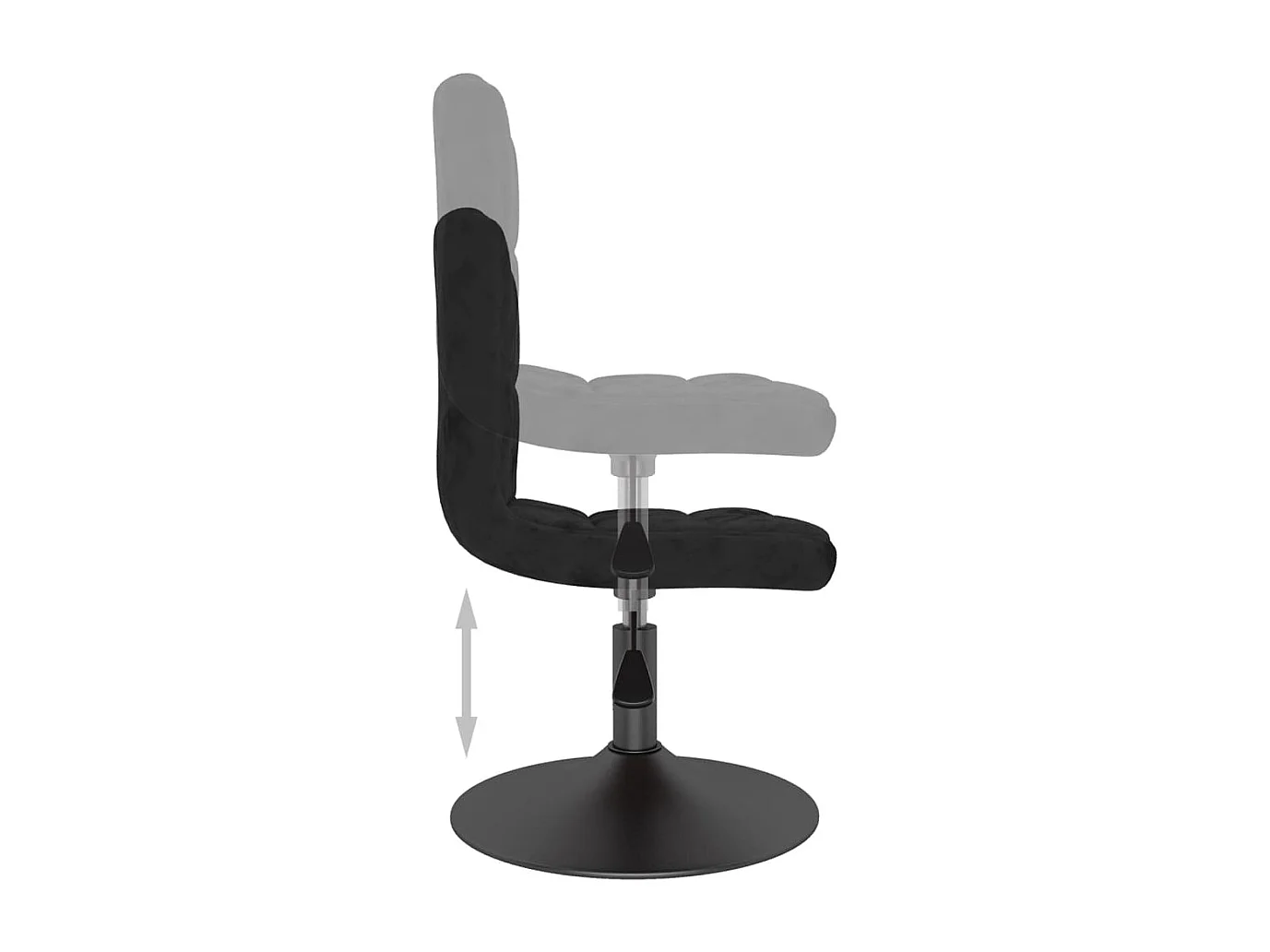 Sedie da Pranzo Girevoli 4 pz Nere in Velluto