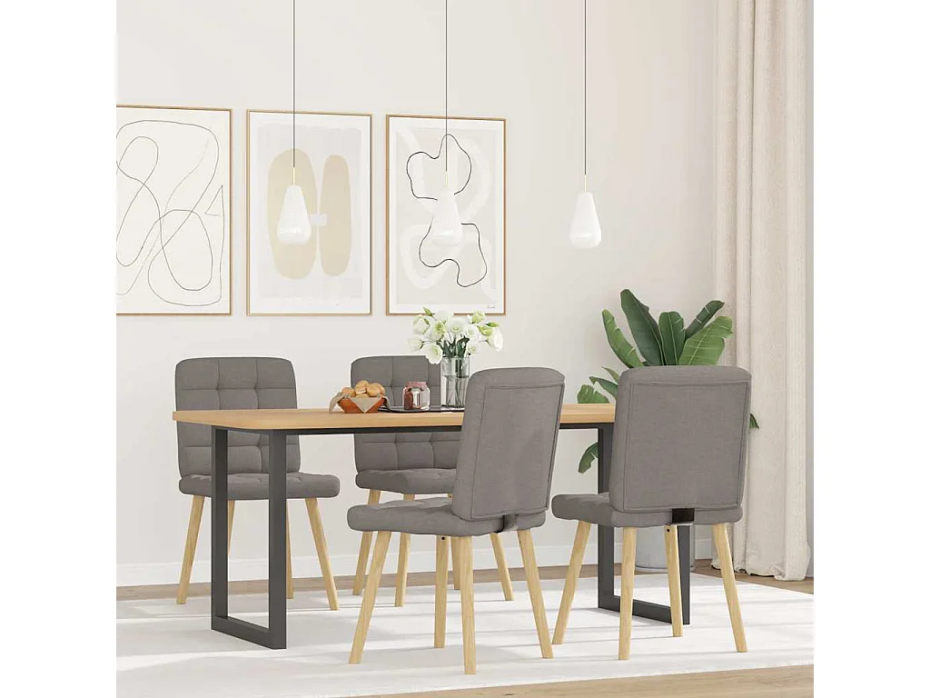 Chaises à manger lot de 4 taupe tissu