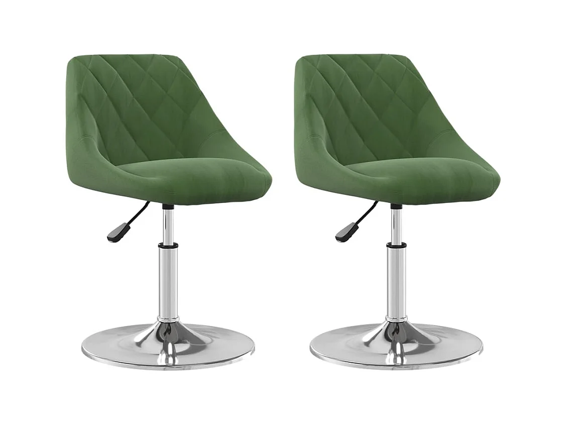 Chaises pivotantes à manger lot de 2 Vert foncé Velours