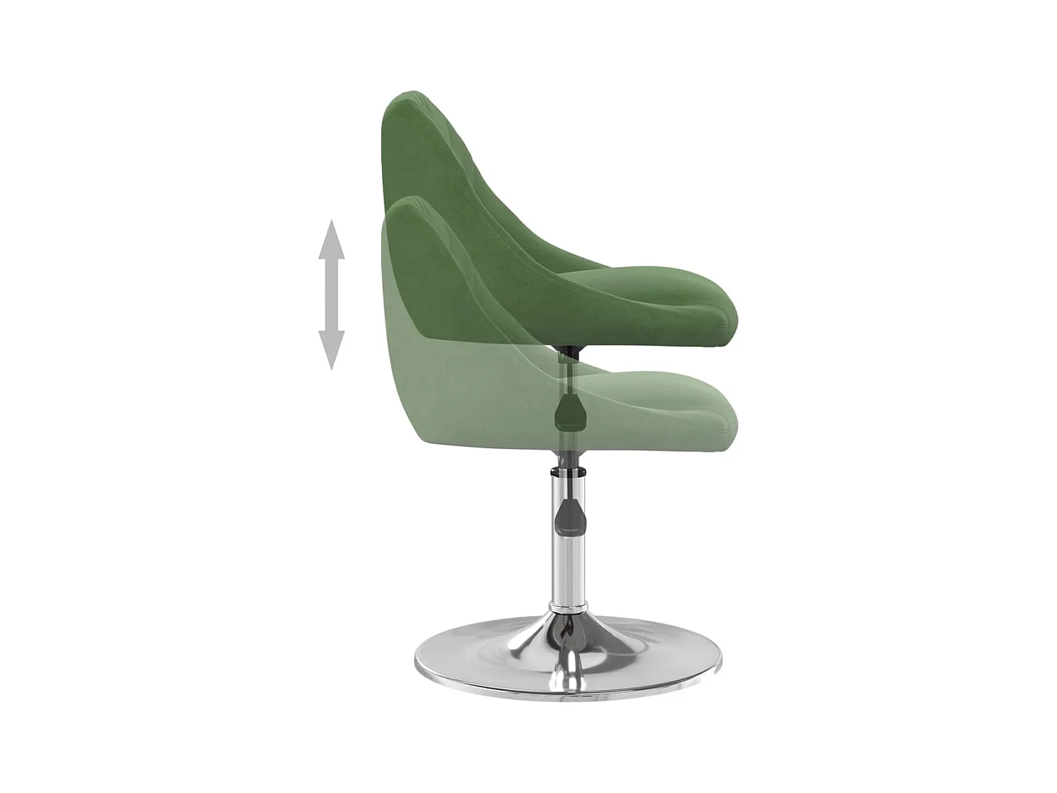 Chaises pivotantes à manger lot de 2 Vert foncé Velours