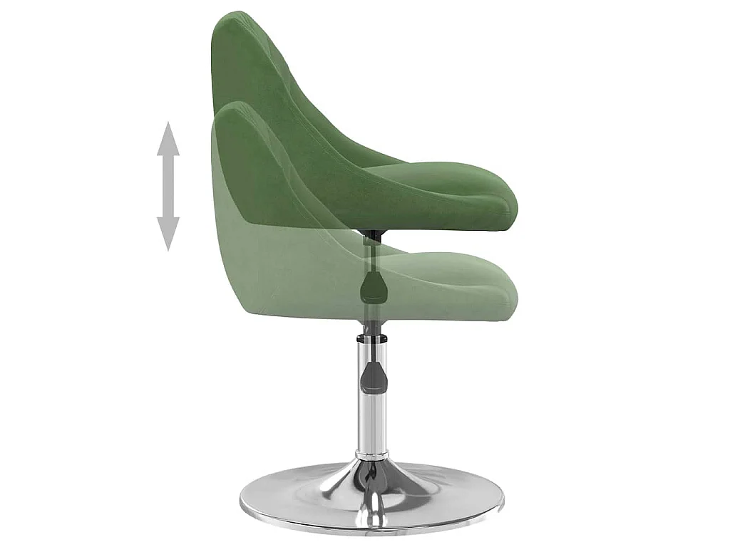 Chaises pivotantes à manger lot de 2 Vert foncé Velours