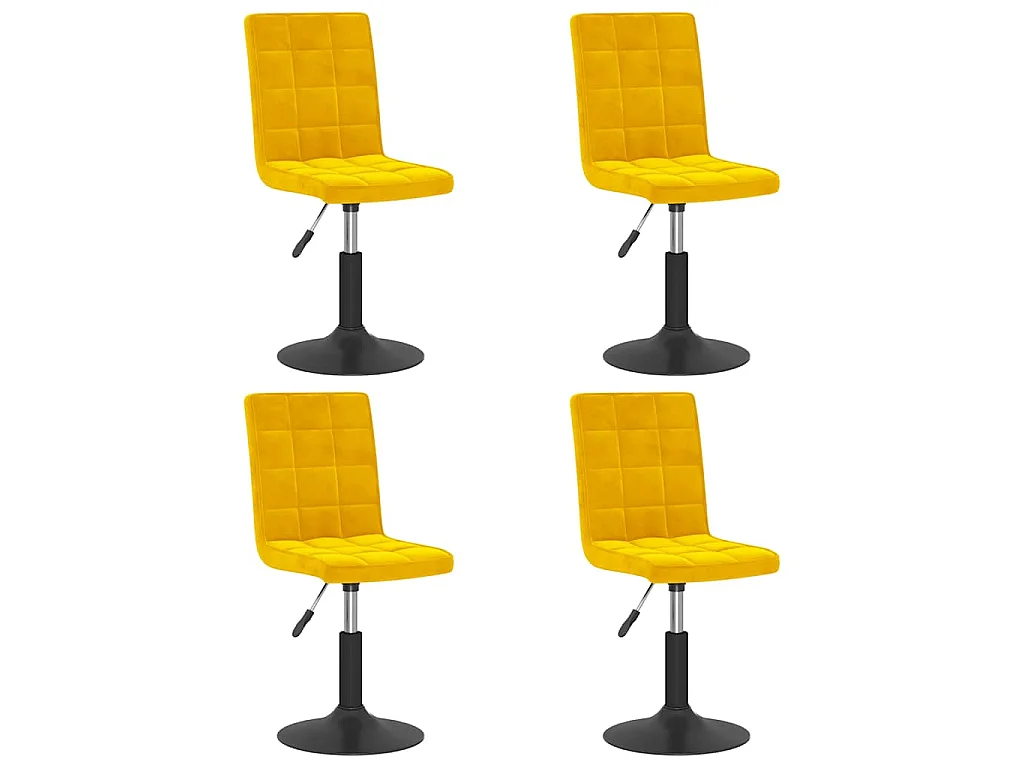 Cadeiras de jantar giratórias 4 pcs veludo amarelo mostarda