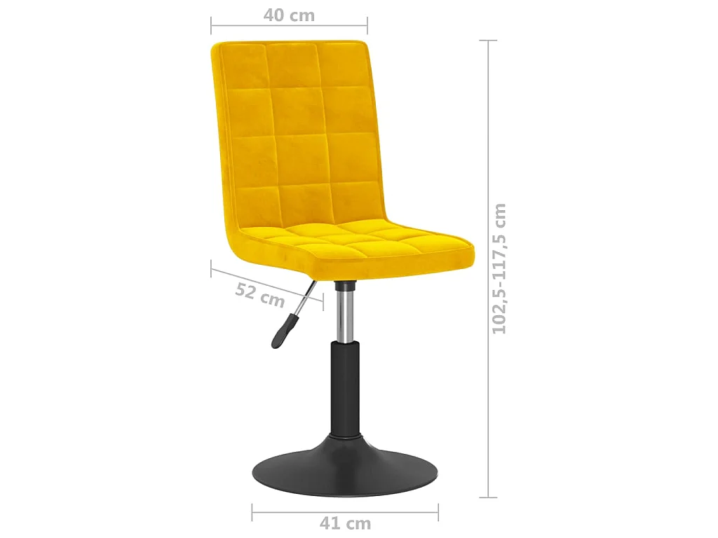 Cadeiras de jantar giratórias 4 pcs veludo amarelo mostarda