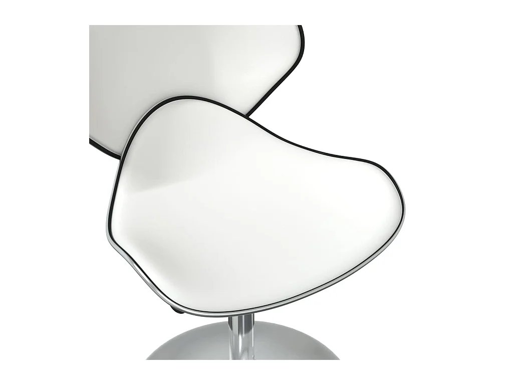 Sedie da Pranzo 4 pz Bianche in Similpelle