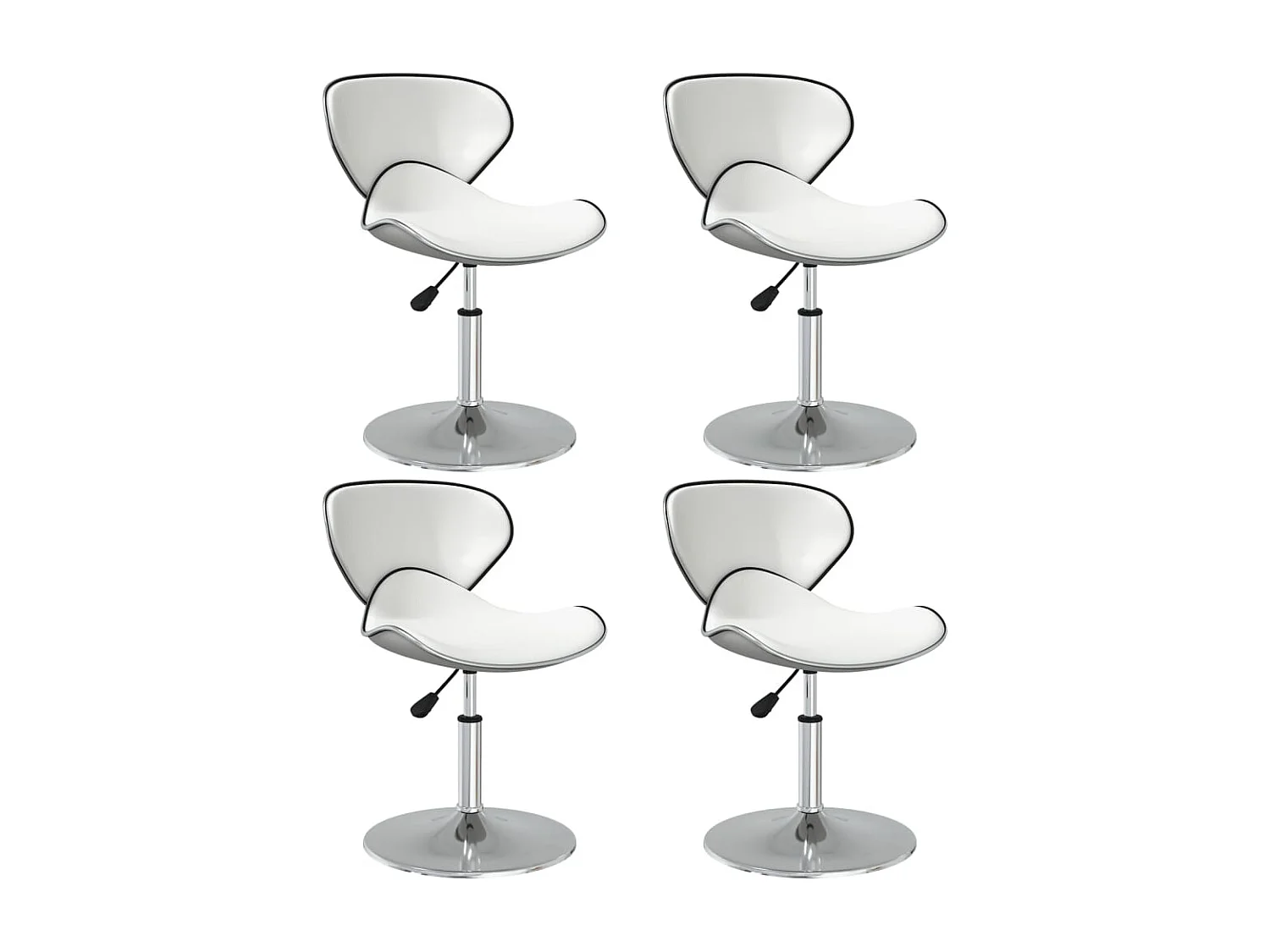 Chaises à manger lot de 4 blanc similicuir