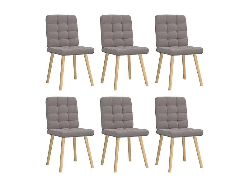 Chaises à manger lot de 6 taupe tissu