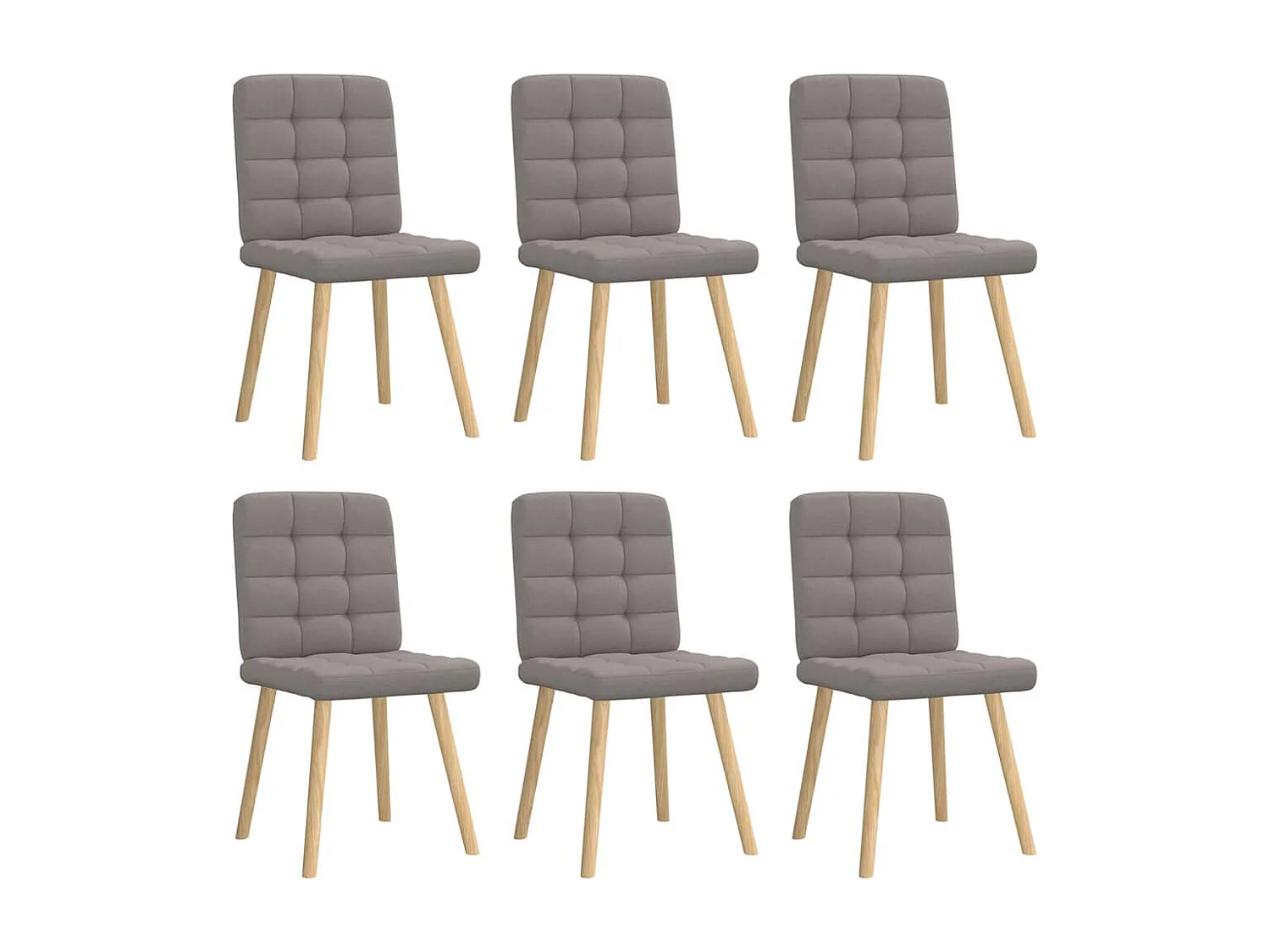 Chaises à manger lot de 6 taupe tissu