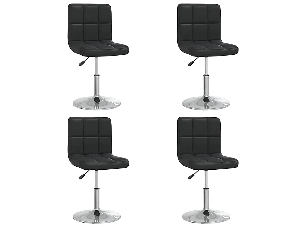 Chaises à manger lot de 4 noir similicuir