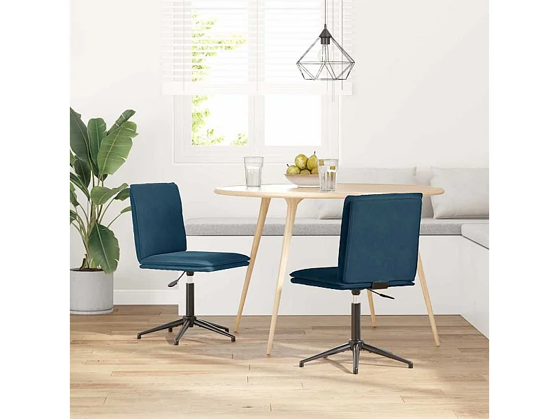 Chaises à manger lot de 2 Bleu Velours