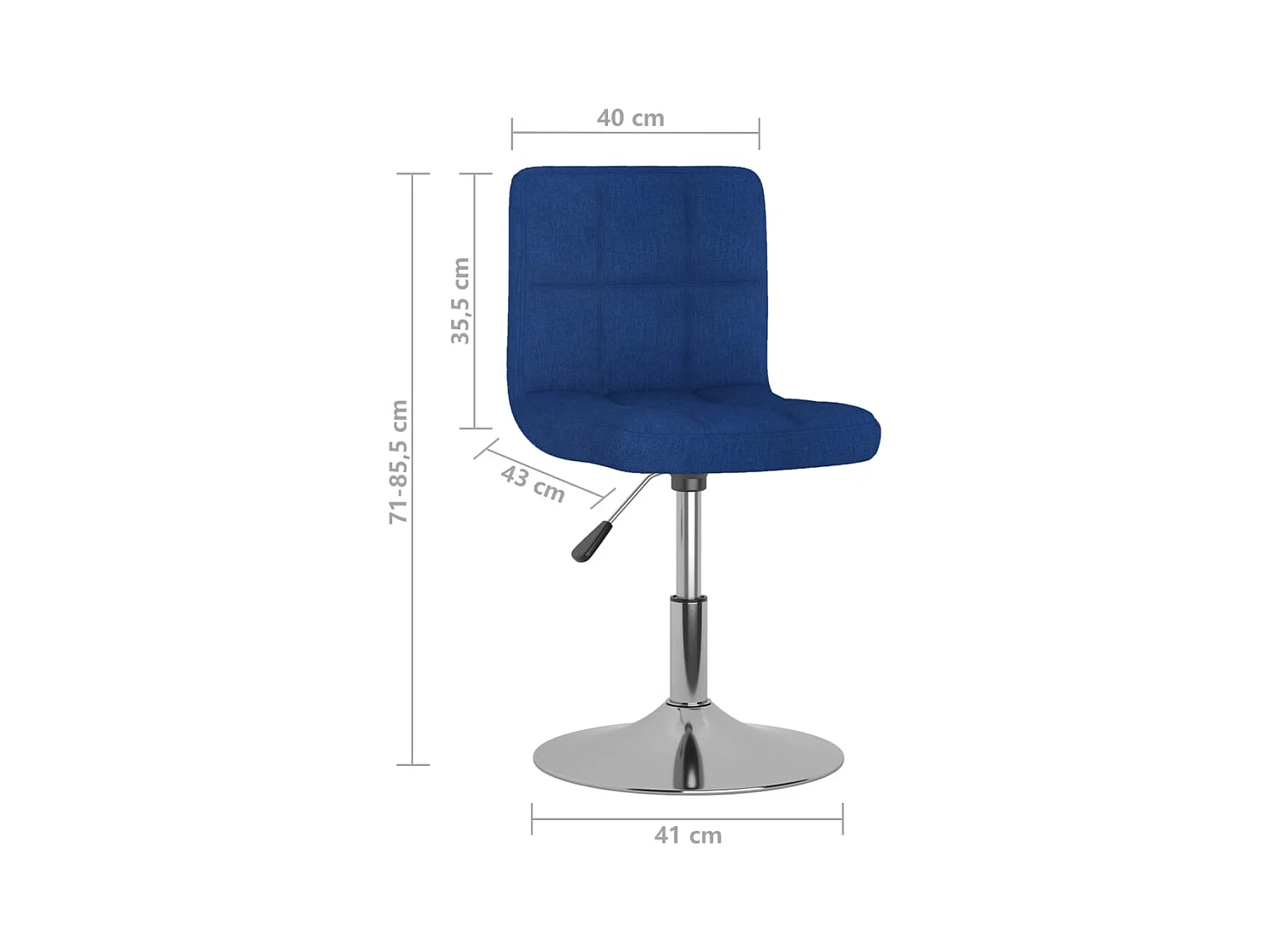 Chaises pivotantes à manger lot de 4 bleu tissu