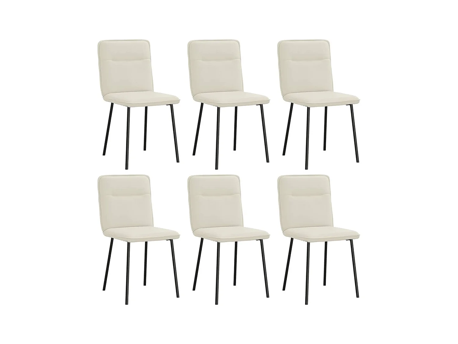 Chaises à manger lot de 6 crème velours