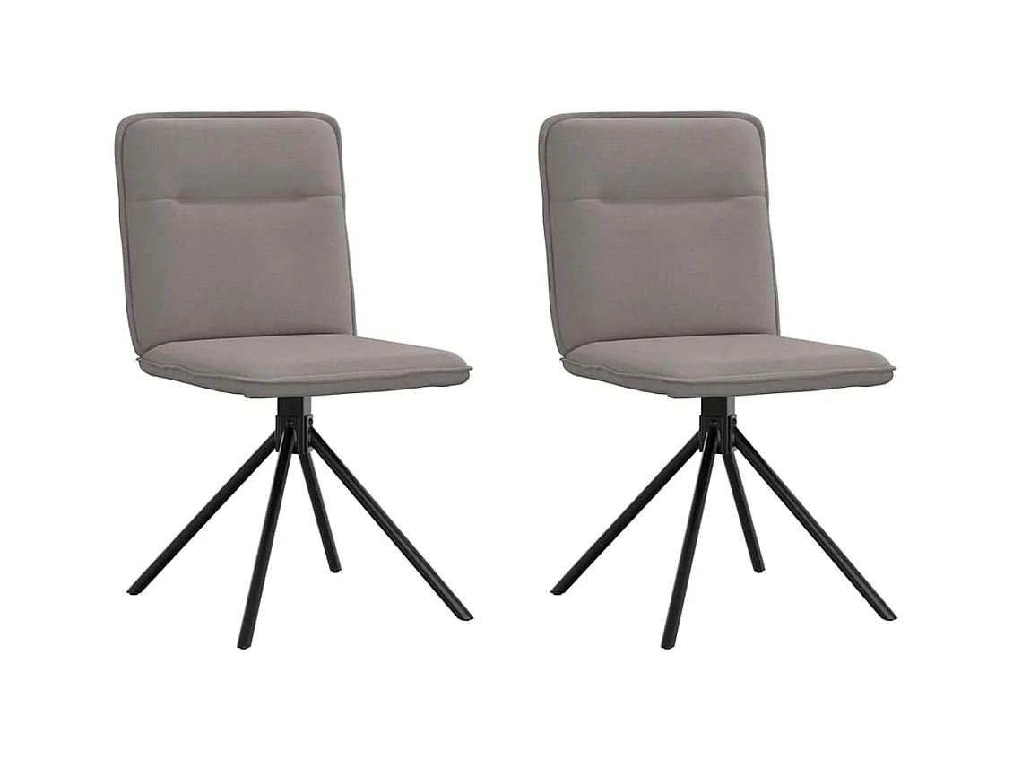 Eetkamerstoelen draaibaar 2 st stof taupe