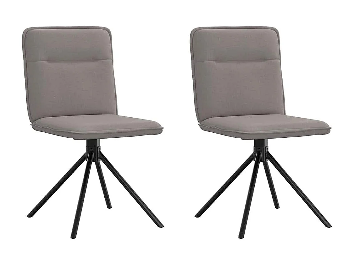 Eetkamerstoelen draaibaar 2 st stof taupe