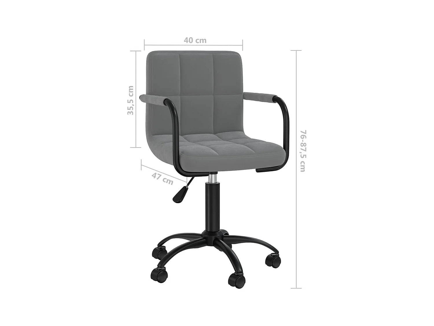 Chaises pivotantes à manger lot de 4 gris foncé velours