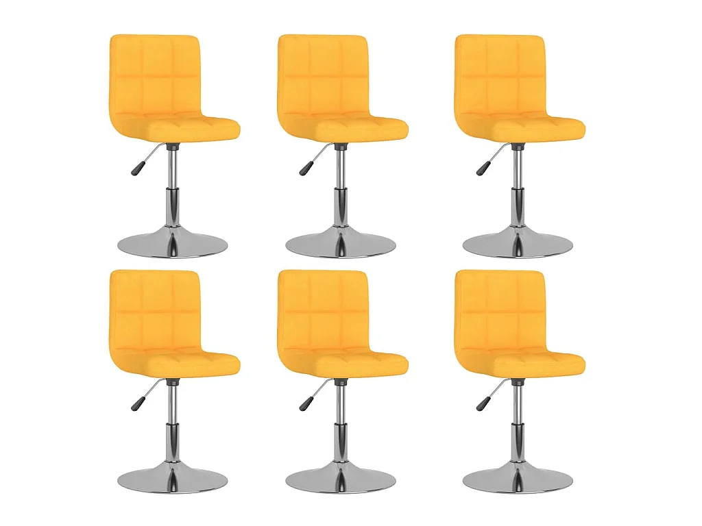 Chaises pivotantes à manger lot de 6 jaune tissu