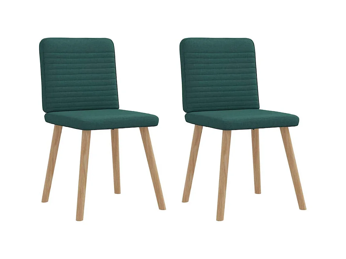 Sillas de comedor 2 unidades tela verde oscuro