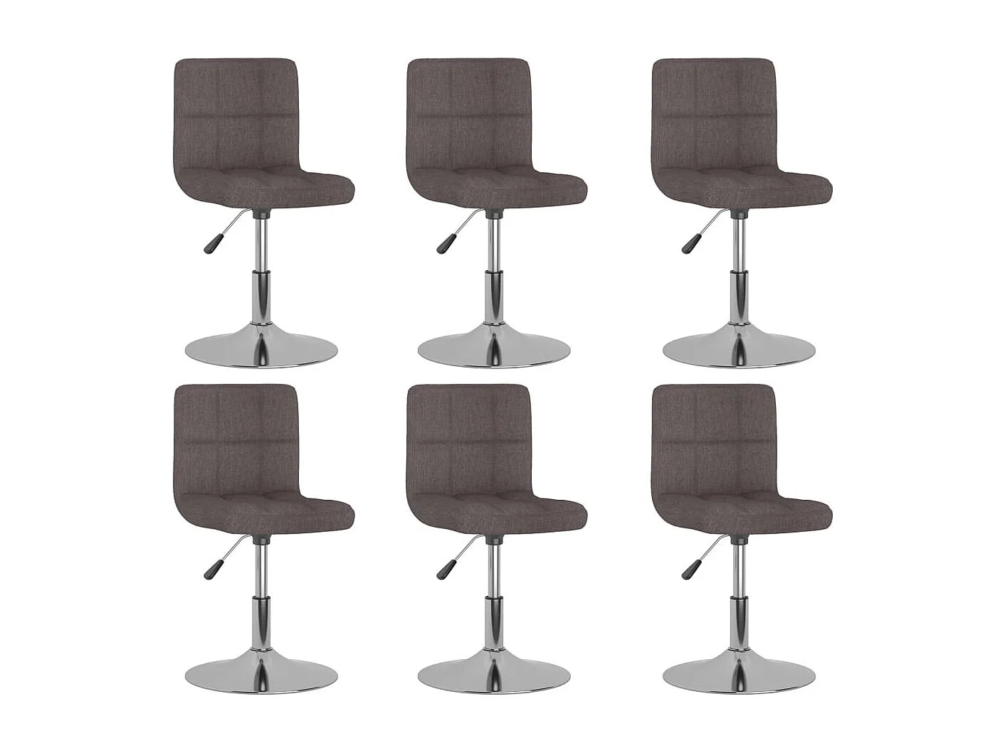 Chaises pivotantes à manger lot de 6 taupe tissu