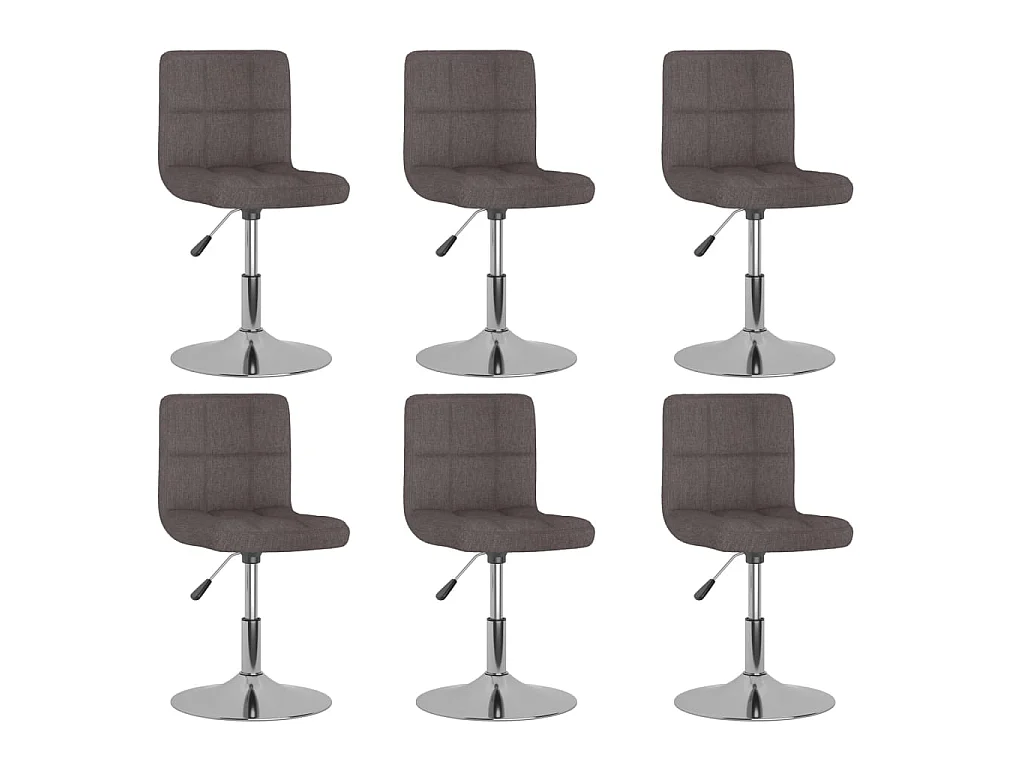 Eetkamerstoelen draaibaar 6 st stof taupe