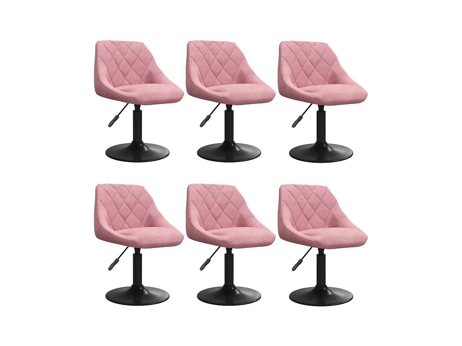 Eetkamerstoelen draaibaar 6 st fluweel roze