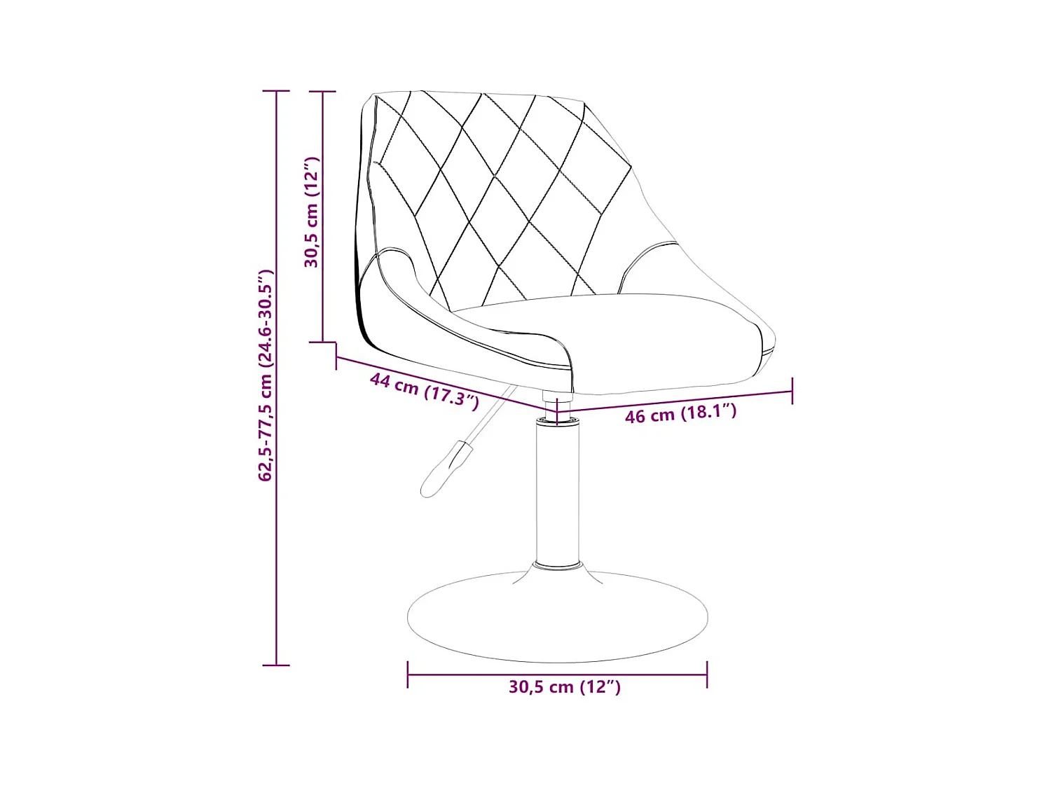 Eetkamerstoelen draaibaar 6 st fluweel roze
