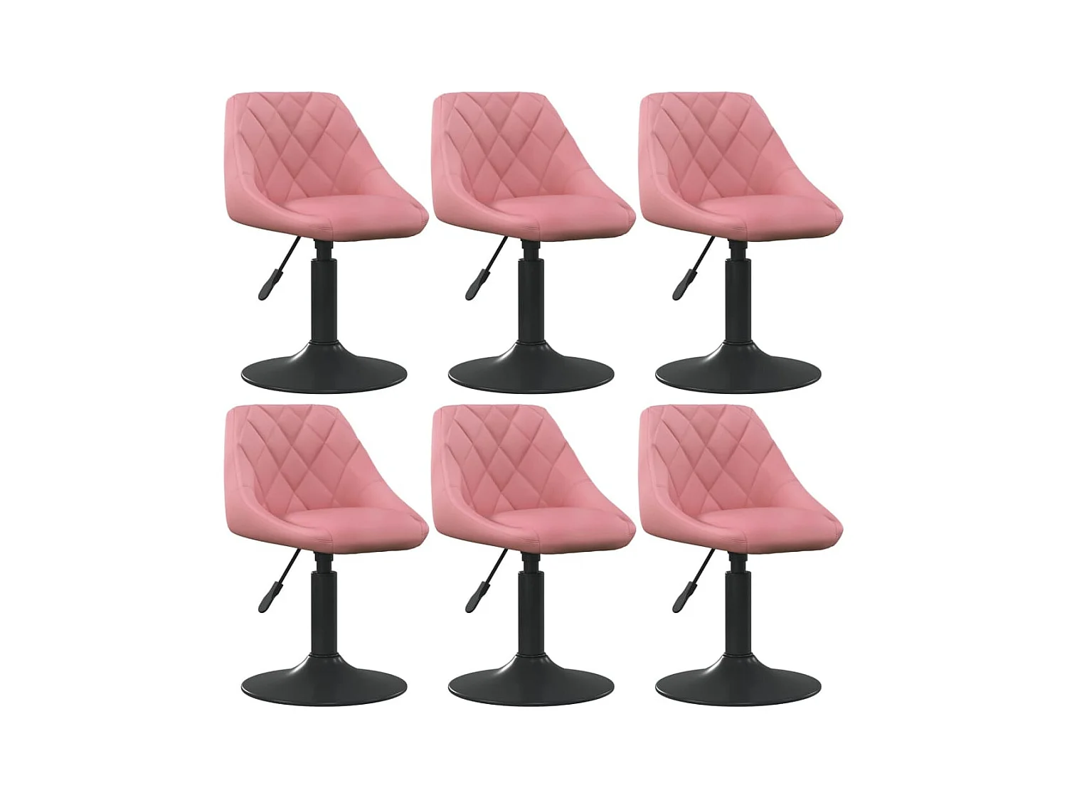 Chaises pivotantes à manger lot de 6 rose velours