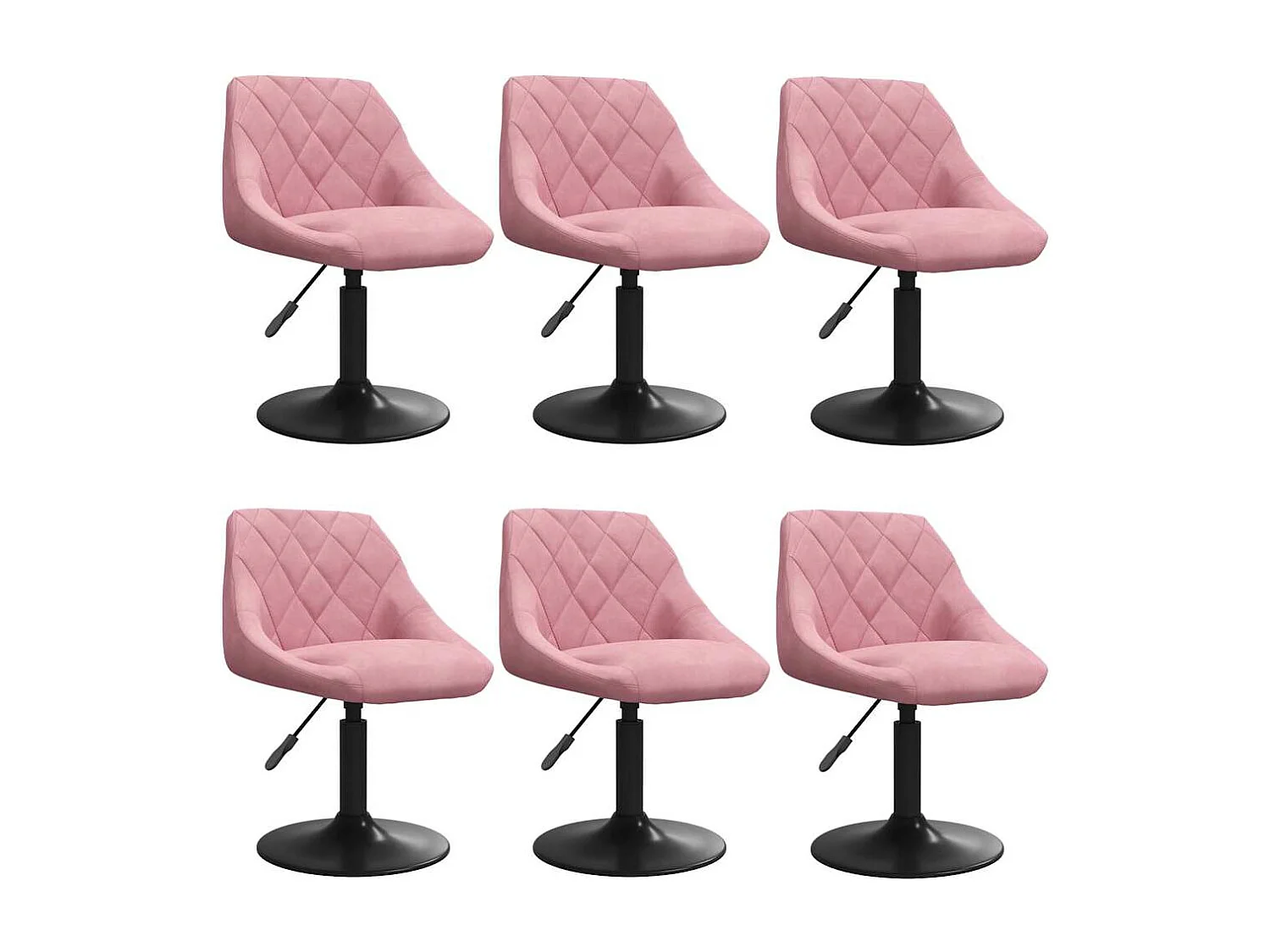 Chaises pivotantes à manger lot de 6 rose velours