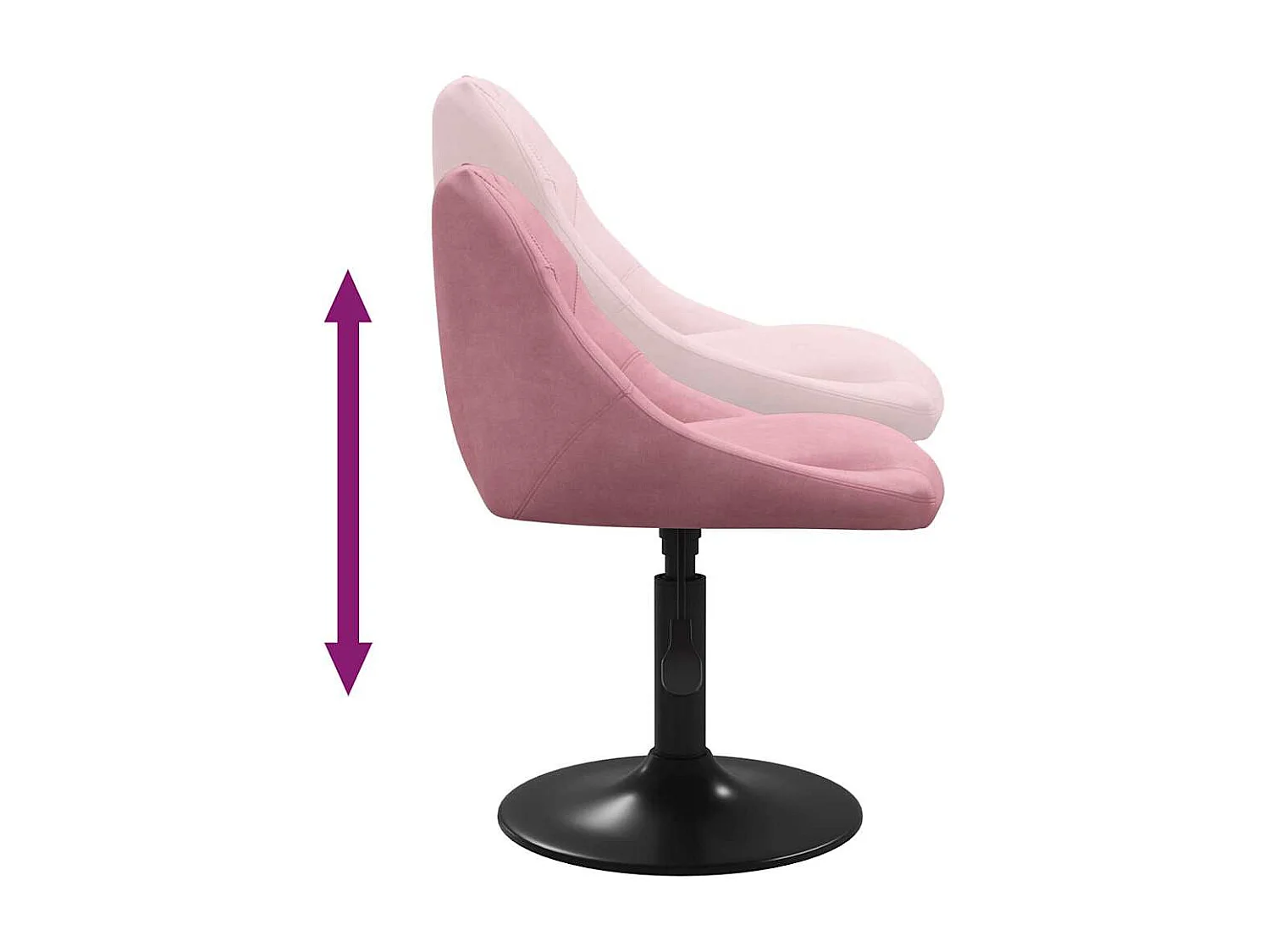 Chaises pivotantes à manger lot de 6 rose velours