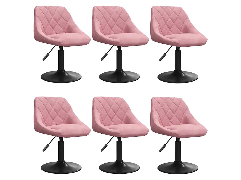 Sedie da Pranzo Girevoli 6 pz Rosa in Velluto