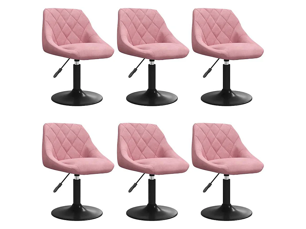 Chaises pivotantes à manger lot de 6 rose velours
