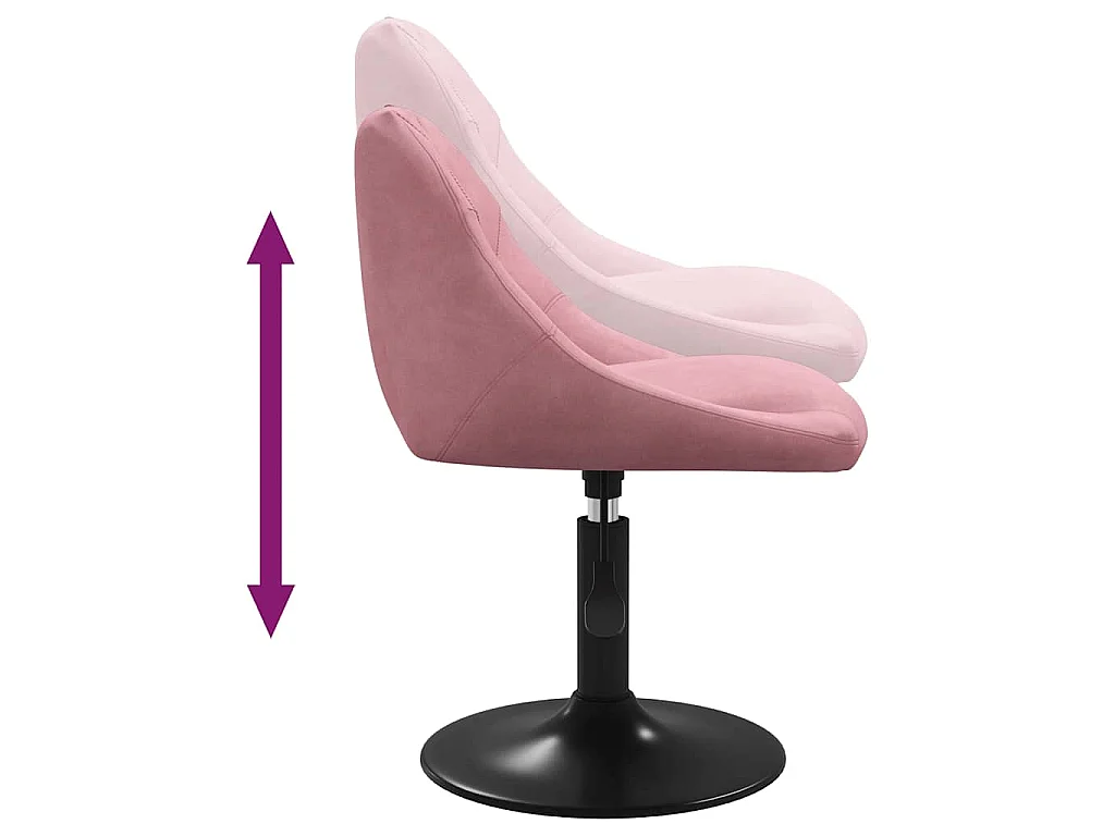 Chaises pivotantes à manger lot de 6 rose velours