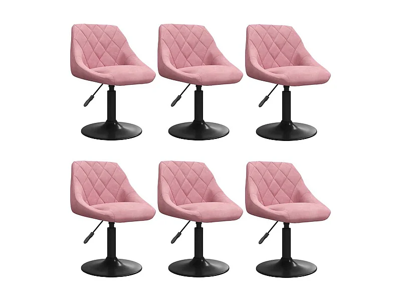 Chaises pivotantes à manger lot de 6 rose velours