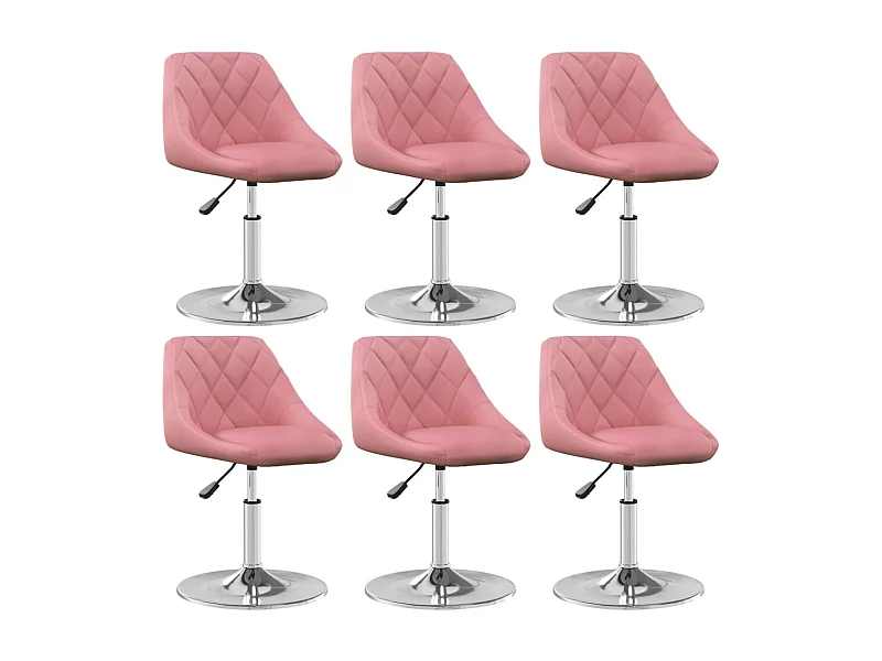 Chaises pivotantes à manger lot de 6 Rose Velours