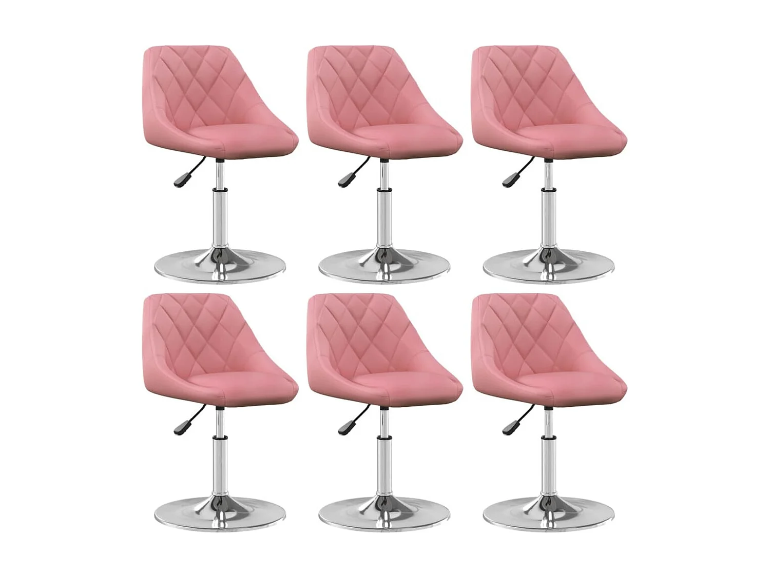 Chaises pivotantes à manger lot de 6 Rose Velours