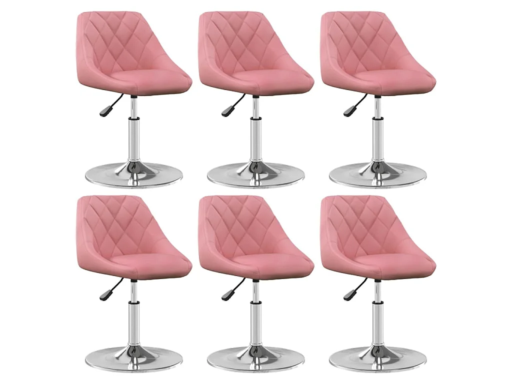 Chaises pivotantes à manger lot de 6 Rose Velours