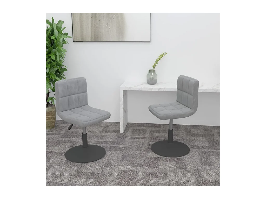 Chaises pivotantes à manger lot de 2 gris clair velours