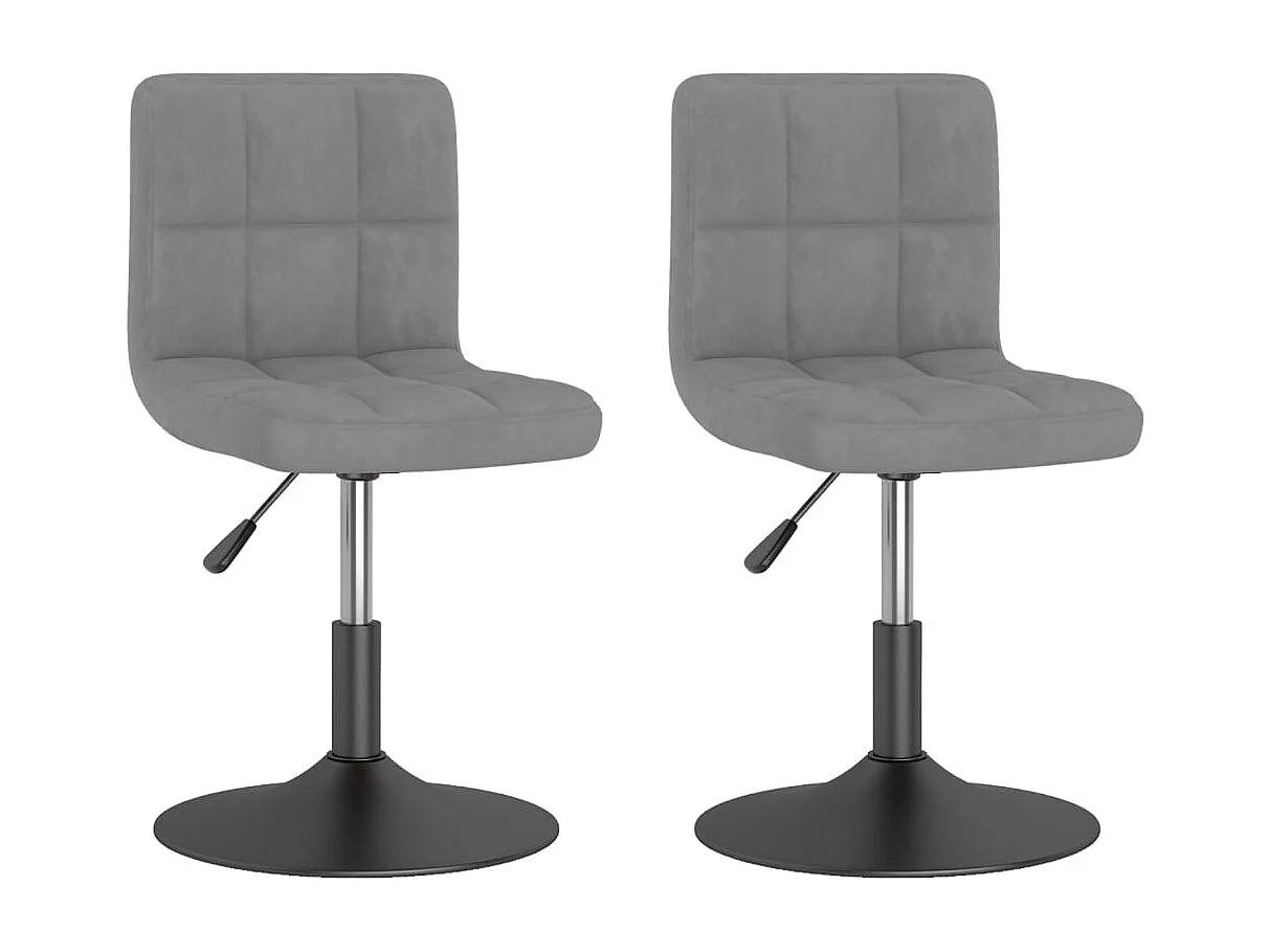 Chaises pivotantes à manger lot de 2 gris clair velours